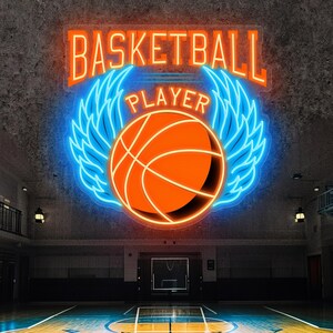 Custom Basketball Neon Sign Bedroom, Basketball Room Decor, Teenage Boy Gifts, Kid Nursery Basketball Player Gifts,Basketball Gifts for Boys