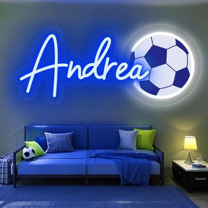 Custom Kids Neon Sign, Custom Soccer Neon Name Sign, Football Name Neon Sign, LED Light Neon Sign, Home Wall Decor, Gift for Him/Her, Kids