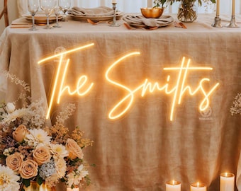 Wedding NEON SIGN for reception | Wedding Decorations | Neon Sign Wedding Decor, Wedding Gifts, Wedding Light Neon Name Sign Wedding, Decor