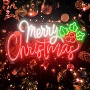 Merry Christmas Neon Sign, Merry Christmas Sign, Christmas Decor, Christmas Gift, LED Light, Custom Neon Sign, Christmas Party Decor
