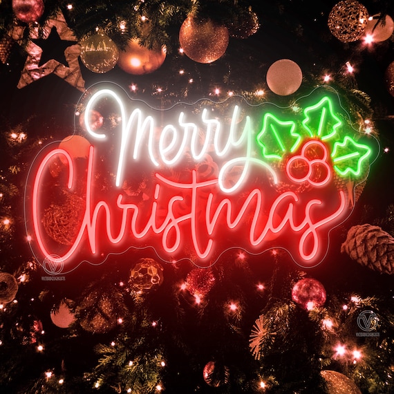 Merry Christmas Neon Sign, Merry Christmas Sign, Christmas Decor