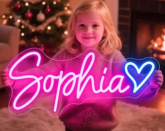Custom Name Neon Sign for Kids, Kid Room Decor, Birthday Gifts for Kid, Bedroom Neon Sign Custom, Christmas Decor, Wall Decor, LED Light