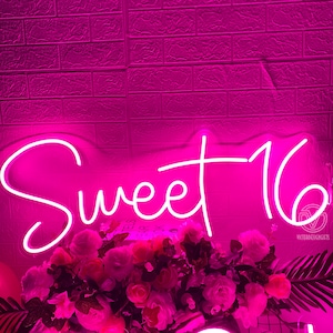 Let's Party Neon Sign, Sweet 16 Neon Sign, Home Party Sign, Custom Neon ...