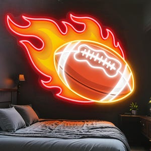 Custom Football Neon Sign, Football Neon Nursery Neon Sign, Football Wall Art, Kids Room Decor Sport Neon Light, Bedroom Neon Sign For Kids