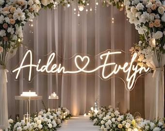 Custom Neon Sign | Wedding Decor | Neon Wedding Sign | Wall Decor | Name Neon Light | Wedding Neon Lights | Personalized Gifts Neon Sign