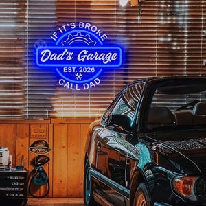 Niestandardowy neonowy znak LED do garażu, spersonalizowane oświetlenie do męskiej jaskini, dekoracja ścienna do warsztatu samochodowego, znak dla miłośników motoryzacji, sztuka w barze, prezent dla niego