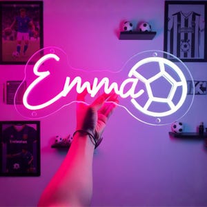 Custom Name Neon Sign For Kids, Soccer Neon Sign Custom Neon Sign Bedroom Decor, Football Kids Room Decor Gifts For Kids, Christmas Gifts