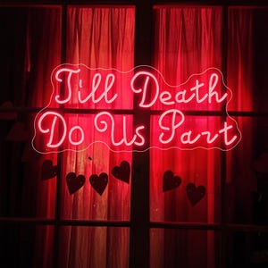 Placa de neon para casamento, luz de neon LED gótica personalizada para casamento, decoração de parede para festa de casamento em neon para quarto e presente de casamento