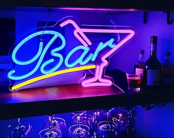 Bar Neon Sign Business Decoration Custom Neon Bar Signs, Cocktail Bar Neon Sign, Custom Bar Shop Neon Signs, Bar Decoration Neon Lights