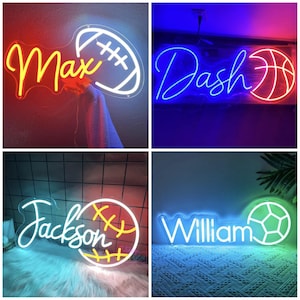 Custom Name Neon Sign For Kids, Baseball Neon Sign Custom Neon Sign Bedroom Decor Kids Room Decor Gift For Kids,Birthday Teenage Girls Gifts image 4
