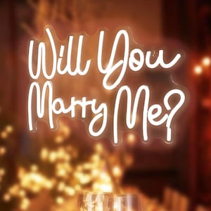 Letreiro de neon "Quer se casar comigo?", luz de neon LED personalizada para casamento, decoração de parede para casa, cenário para festa de noivado e casamento, presentes personalizados