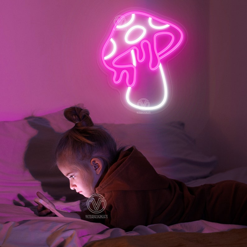 Custom Mushroom Cute Neon Sign Wall Art & Game Room Bedroom - Etsy