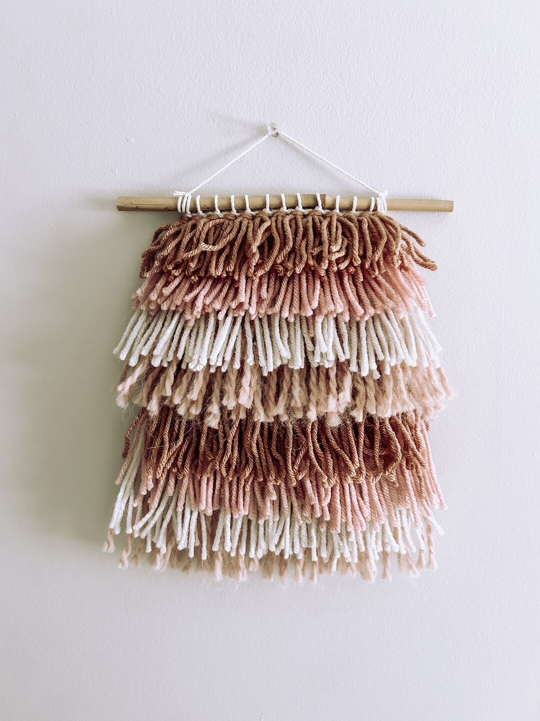 Image result for Pink Red Cream Layered Tassel Rug Inspired Wall Hanging Funky Art Decor ...