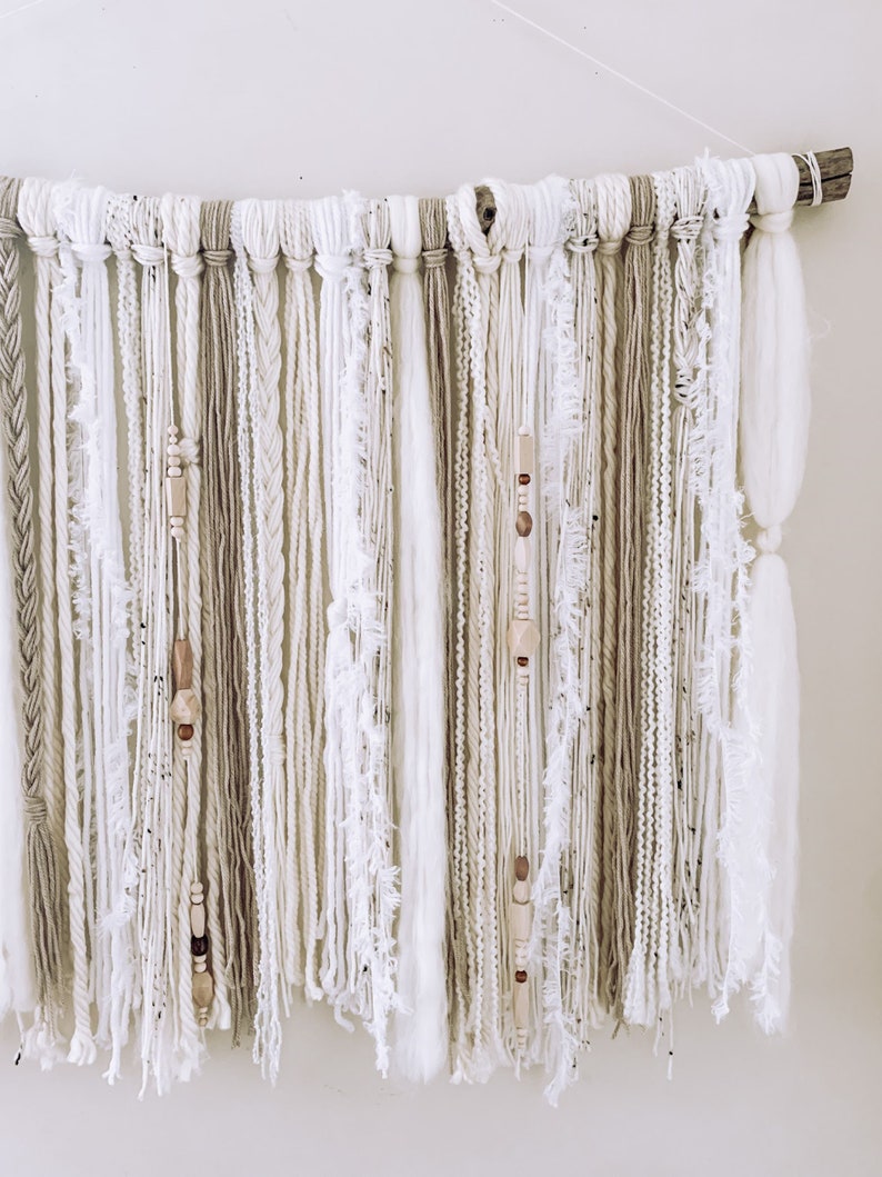Macrame Textured Yarn Wall Hanging Decor Bohemian Style - Etsy