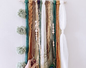 Textured Yarn Wall Hanging Decor Boho Style | Etsy