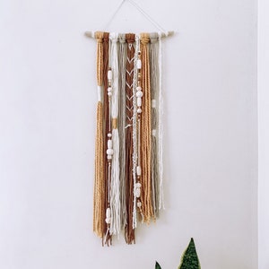 Boho Macrame Yarn Wall Hanging Art Decor - Handmade
