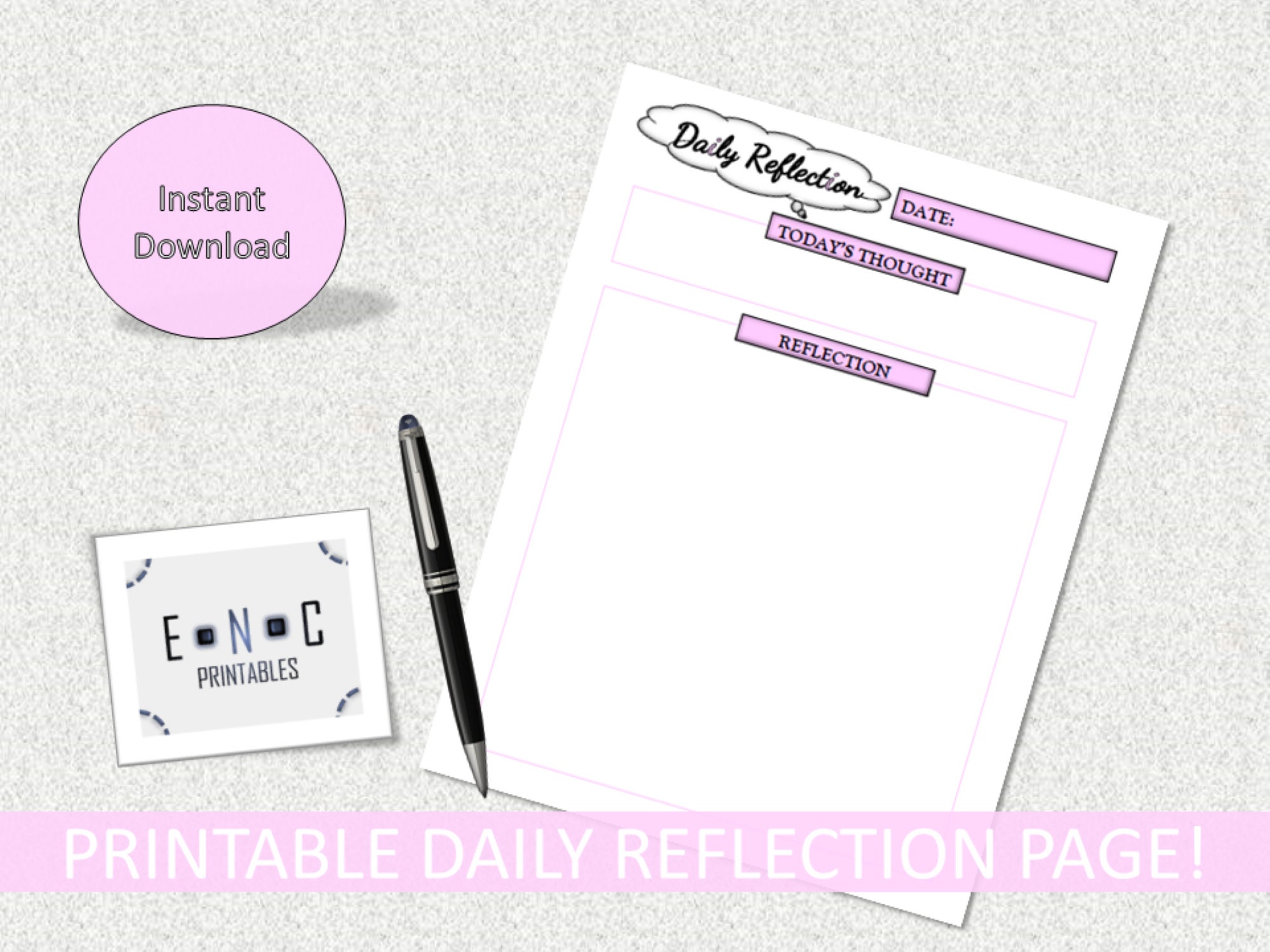 Printable Daily Reflection Page | PDF, Downloadable Print, Insert - Etsy