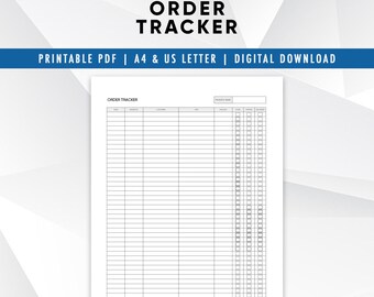 Printable Order Tracker: Business Sales Log (A4 & US Letter Instant Download)