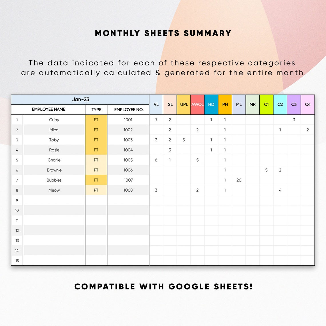 Employee Holiday Planner 2023 Excel Spreadsheet Template Etsy