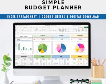 Simple Budget Planner: Excel & Google Sheets Spreadsheet (Instant Download)