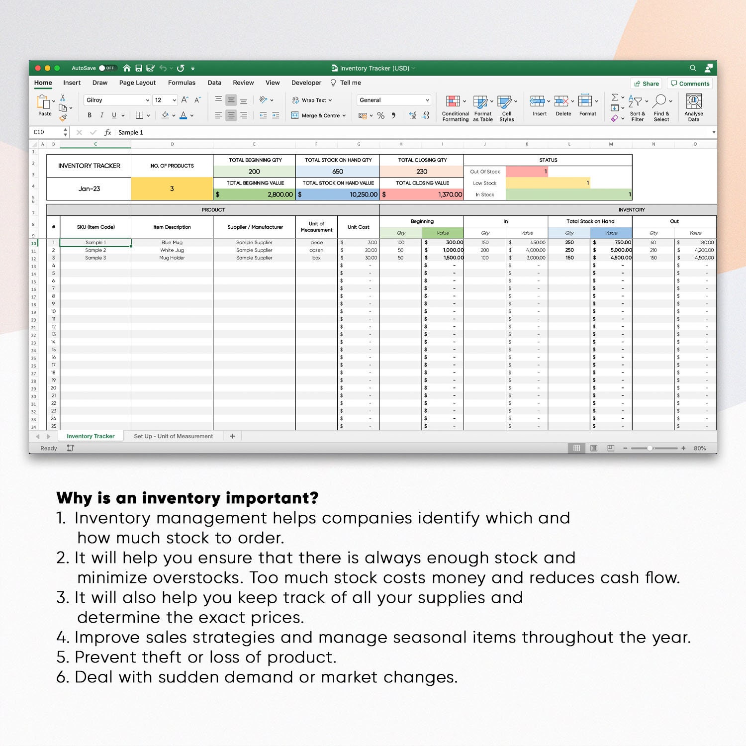 Inventory Tracker Business Inventory Excel Spreadsheet Template ...