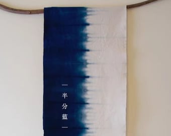 Rare Ancient Yunnan Dali Handwork Indigo Plant Tye-Die Fabric, Shabby Cloth Abstract Art DIY Curtain/Table Flag/Tea Setting/Wall