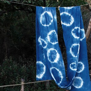 Rare Found Ancient Yunnan Dali Handwork Indigo Plant Tye-Die Thin Fabric, Shabby Cloth Abstract Pattern, Art DIY Curtain Table Decor Cloth image 7