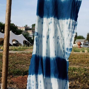 Rare Ancient Yunnan Dali Handwork Indigo Plant Tye-Die Thin Fabric, Shabby Thin Cloth Abstract Hostel Curtain,DIY Home Decor Cloth 83cm Wide image 3