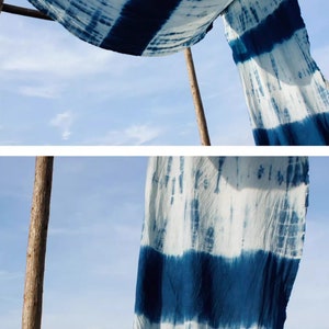 Rare Ancient Yunnan Dali Handwork Indigo Plant Tye-Die Thin Fabric, Shabby Thin Cloth Abstract Hostel Curtain,DIY Home Decor Cloth 83cm Wide image 10