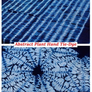 Yunnan Handmade Plant Tie Dye Blue Color Cotton Table Cloth, With Hand String Embroider Blue Procelin, Four Designs image 9