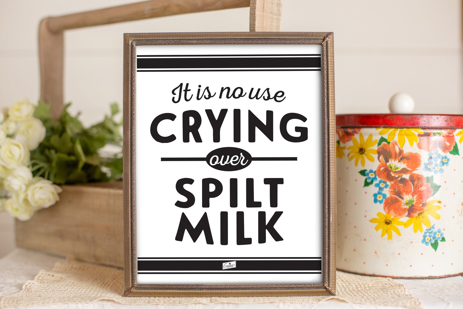 It is No Use Crying Over Spilt Milk Printable Wall Art - Etsy
