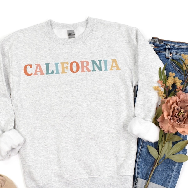 California Sweatshirt California Sweater Cute California Shirt California Crew Neck California Gift for Her California Sweatshirts