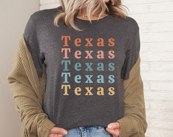 Texas Shirt Cute Texas Tshirt Texas Gifts Texas Gift for Her Rainbow Texas Tee Texas Mom Gift Texas Gift for Mom Texas Tshirts Texas Shirts