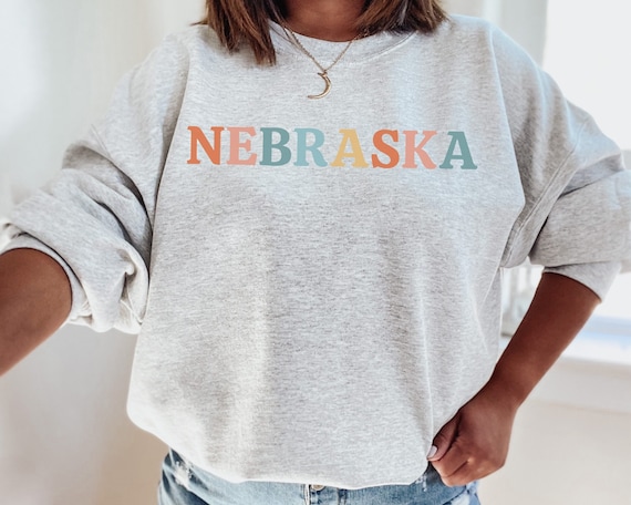 TheChronicHopeShop Nebraska Sweatshirt Nebraska Sweater Cute Nebraska Shirt Nebraska Crew Neck Nebraska Gift for Her Nebraska Sweatshirts Nebraska Sweaters