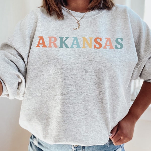 “ARKANSAS & AR” Reversible Mockneck Sweatshirt - Heather Grey