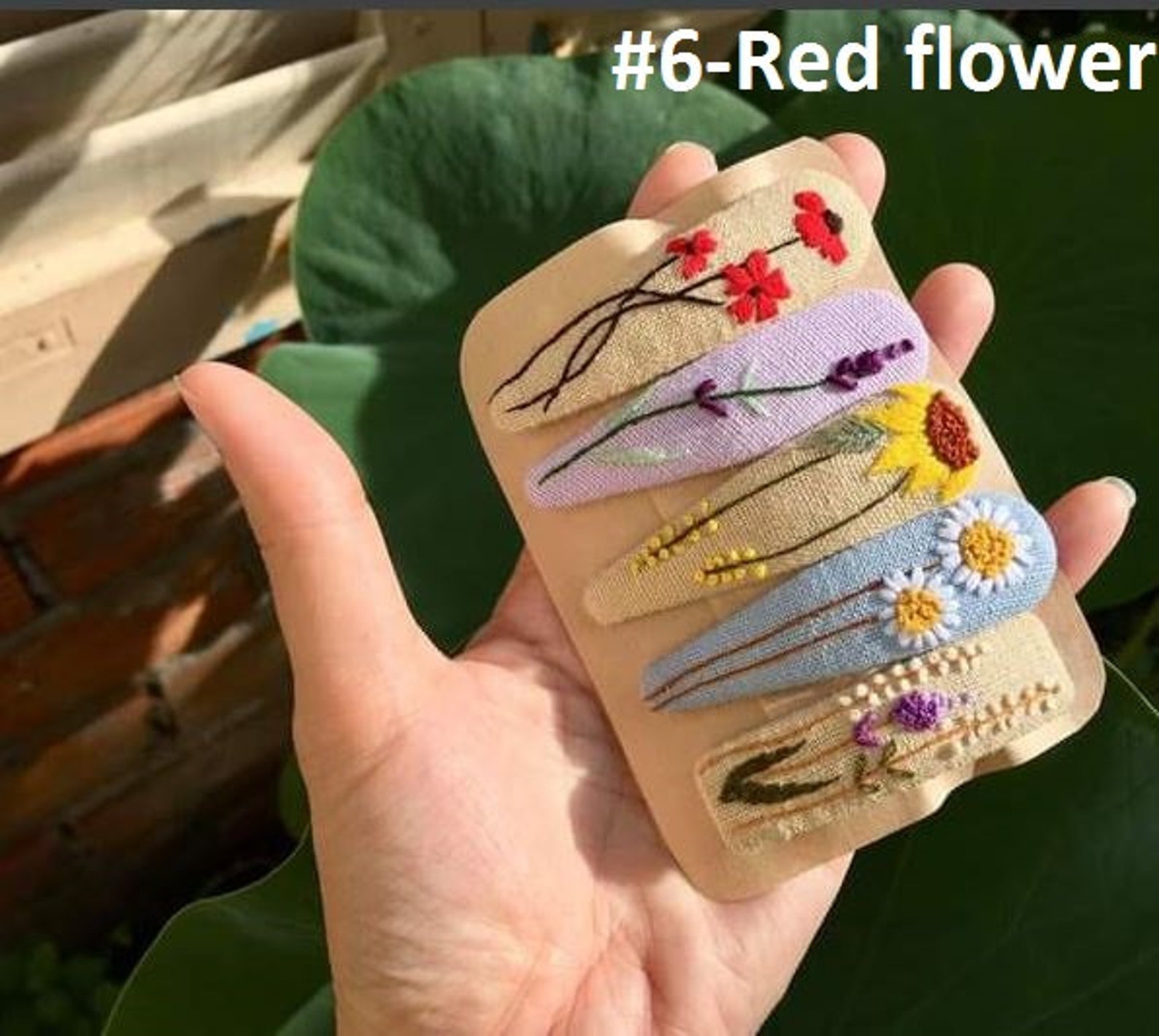 Set 5 PCS Embroidered hair clipsHand embroidery clip hair Etsy