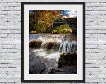 Afon Ogwen Waterfall Print, Snowdonia, Wales, Canvas Print, Wall Art, Photographic Wall Print, Landscape Prints, Waterfall wall art.