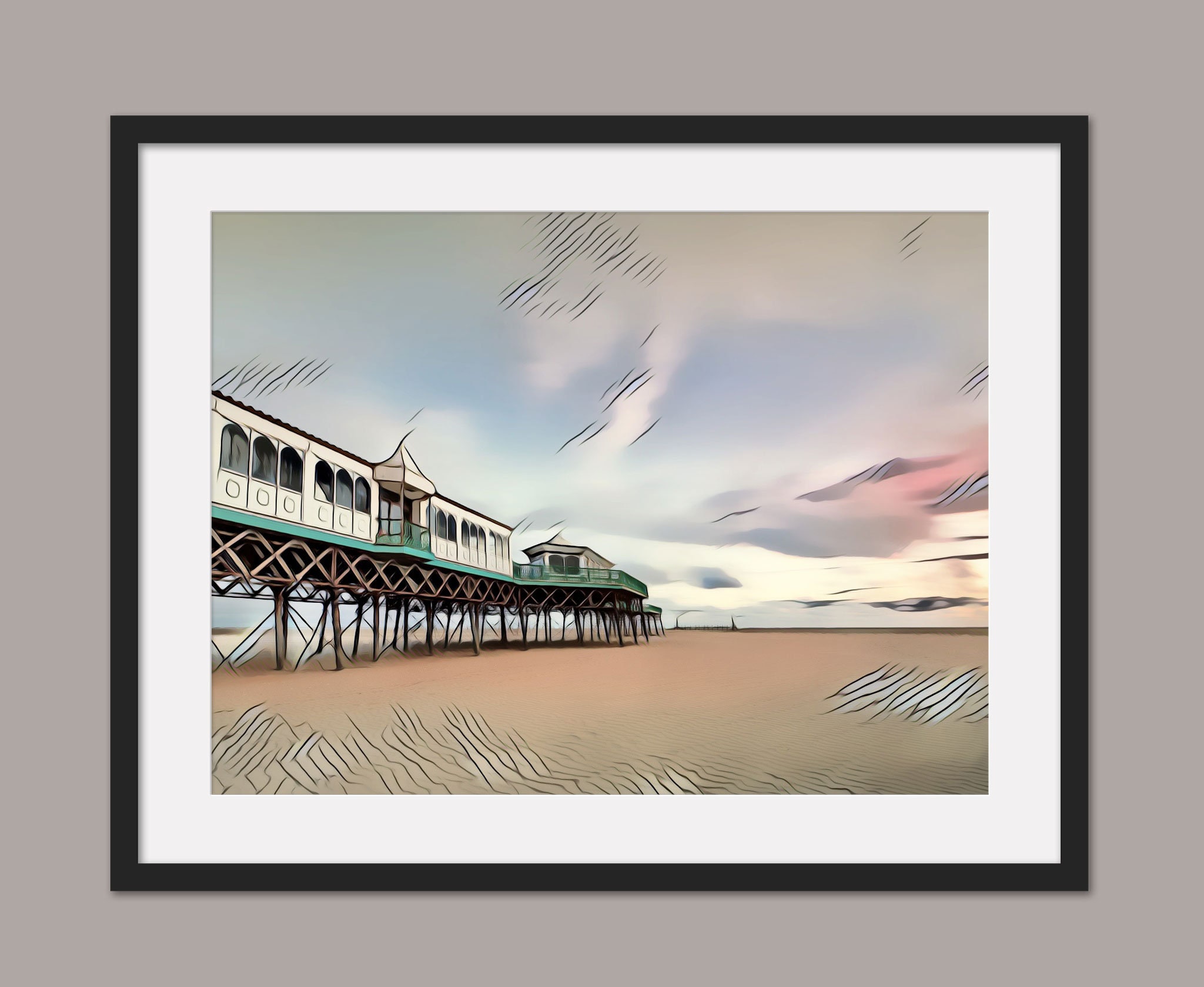 St Annes Pier Art Print, Lytham St Annes, Canvas Print, Wall Art, Wall
