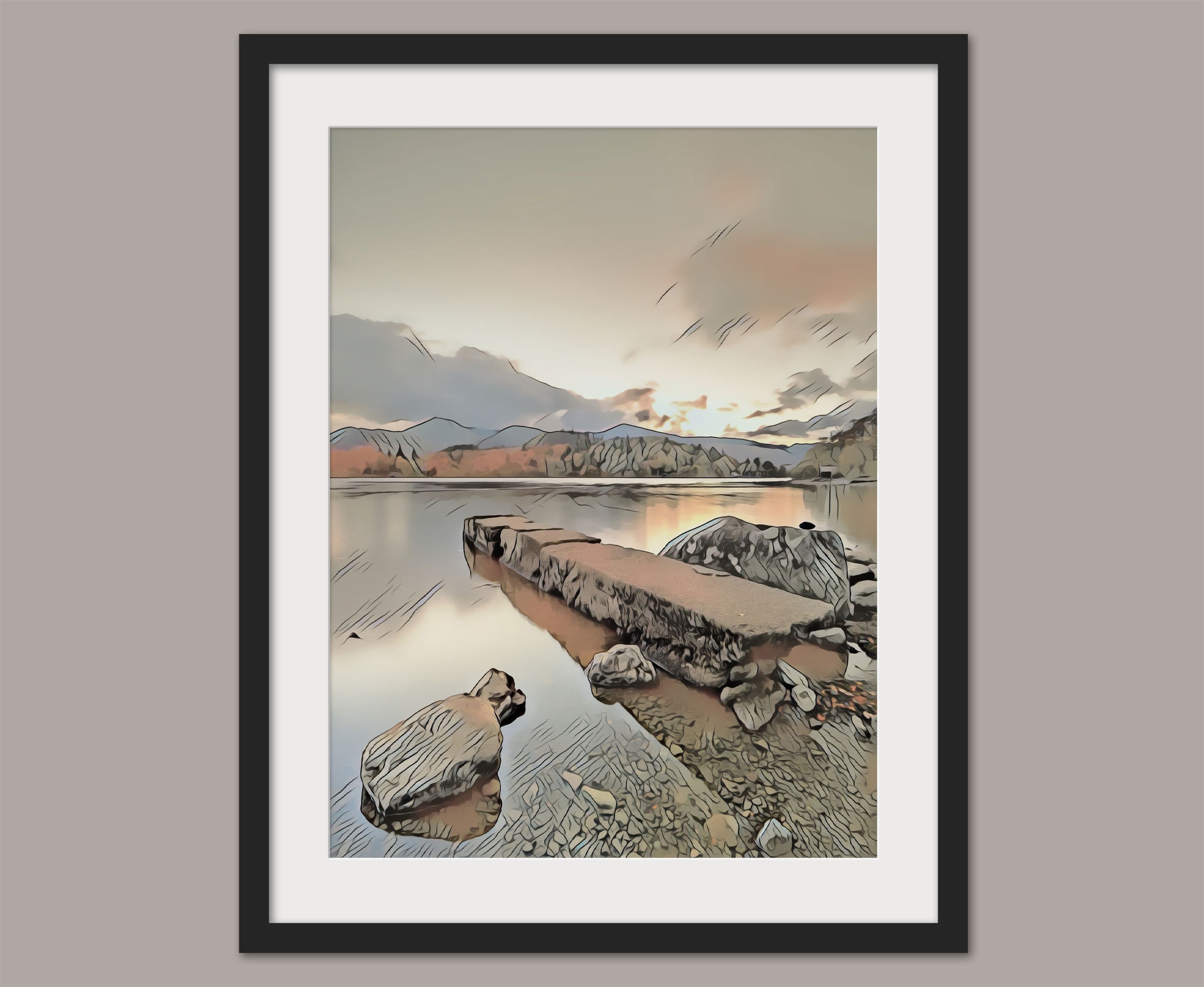 Derwentwater Art Print, Keswick, Lake District, Canvas Print, Wall Art