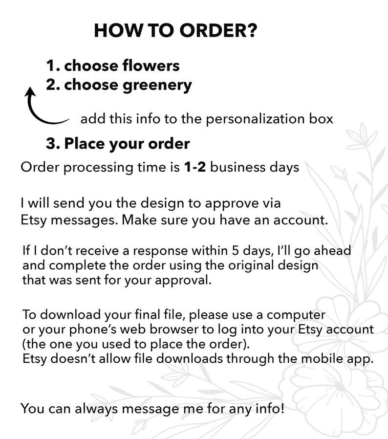 Custom Birth Month Flower Tattoo Design: Personalized Family Bouquet (Made to Order Digital Download) image 11