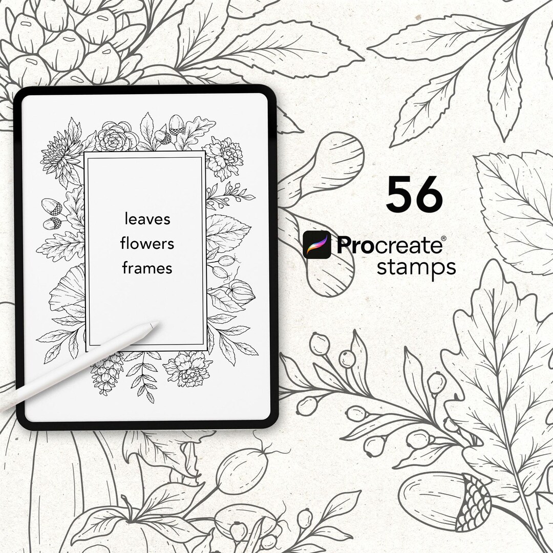 Procreate Fall Foliage Stamps: Hand-drawn Botanical Brush Set ...