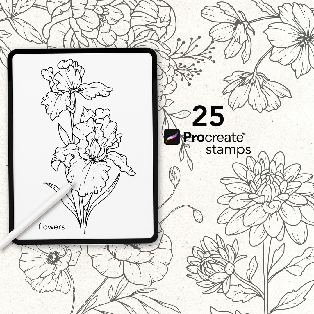 Birth Month Flower Procreate Stamps: Botanical Tattoo Brush Set ...