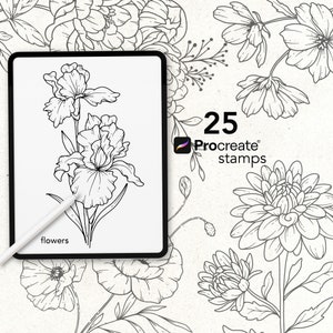 Birth Month Flower Stamp, Floral Procreate Stamp, Procreate Birth Flower Stamp, Botanical Stamp, Birth Flower Tattoo stamp for Procreate