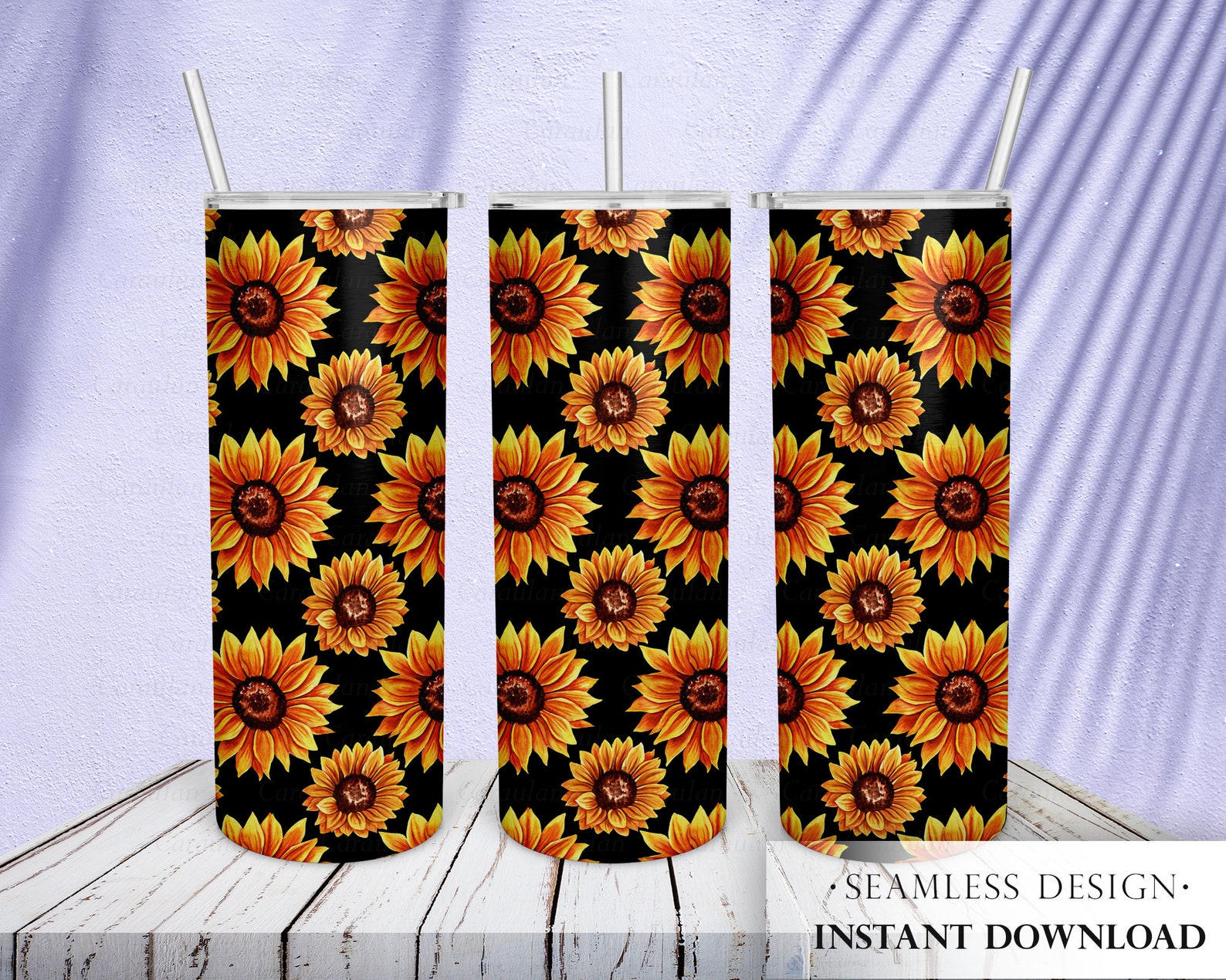 Sunflower Tumbler Sublimation Design 20 OZ skinny tumbler | Etsy