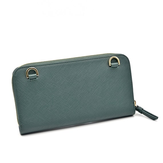 Crossbody Phone Wallet Purse Bag With Removable Strap in Forest