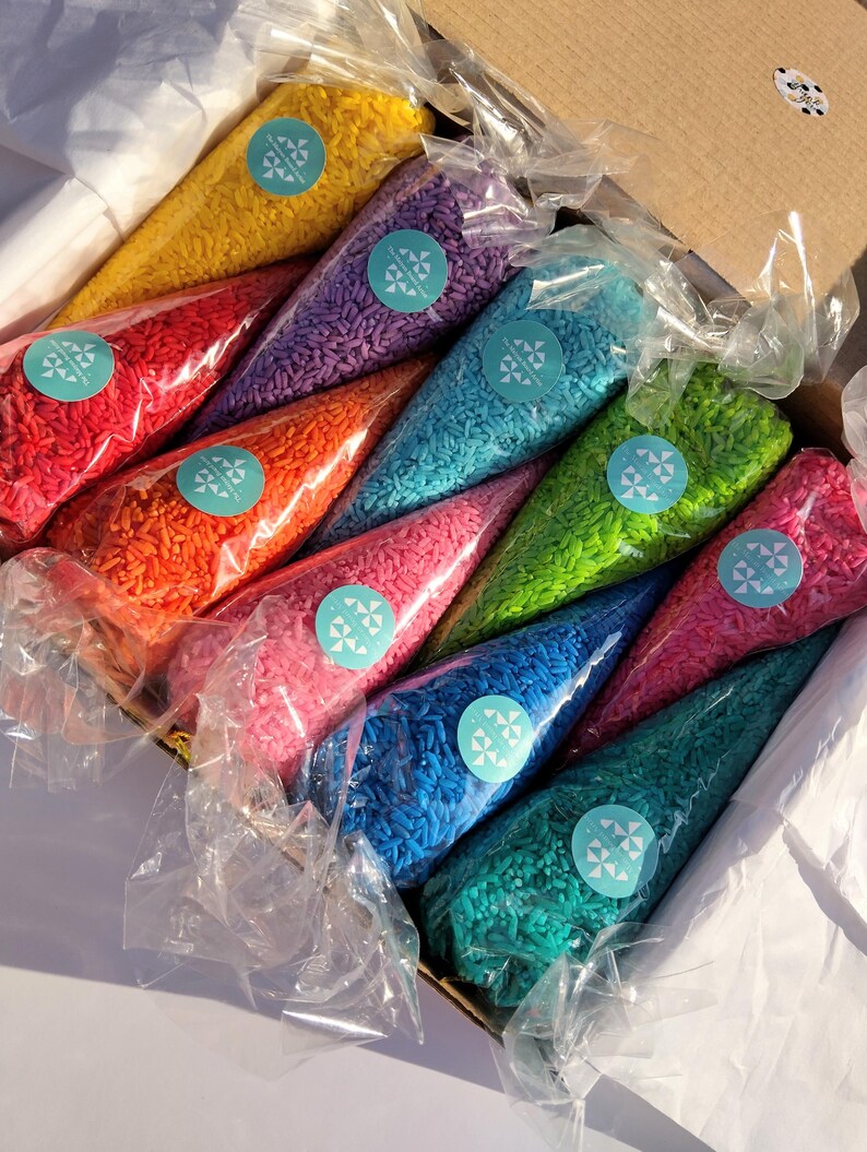 Pack of 10 Vibrant Colours | Coloured Rice | Wedding Accessories ...
