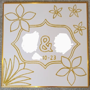 Conception initiale du tableau Maiyan des mariés | Personnalisé | Pochoir remplissable pour mariage indien pendjabi Rangoli doré, asiatique Desi Shaadi