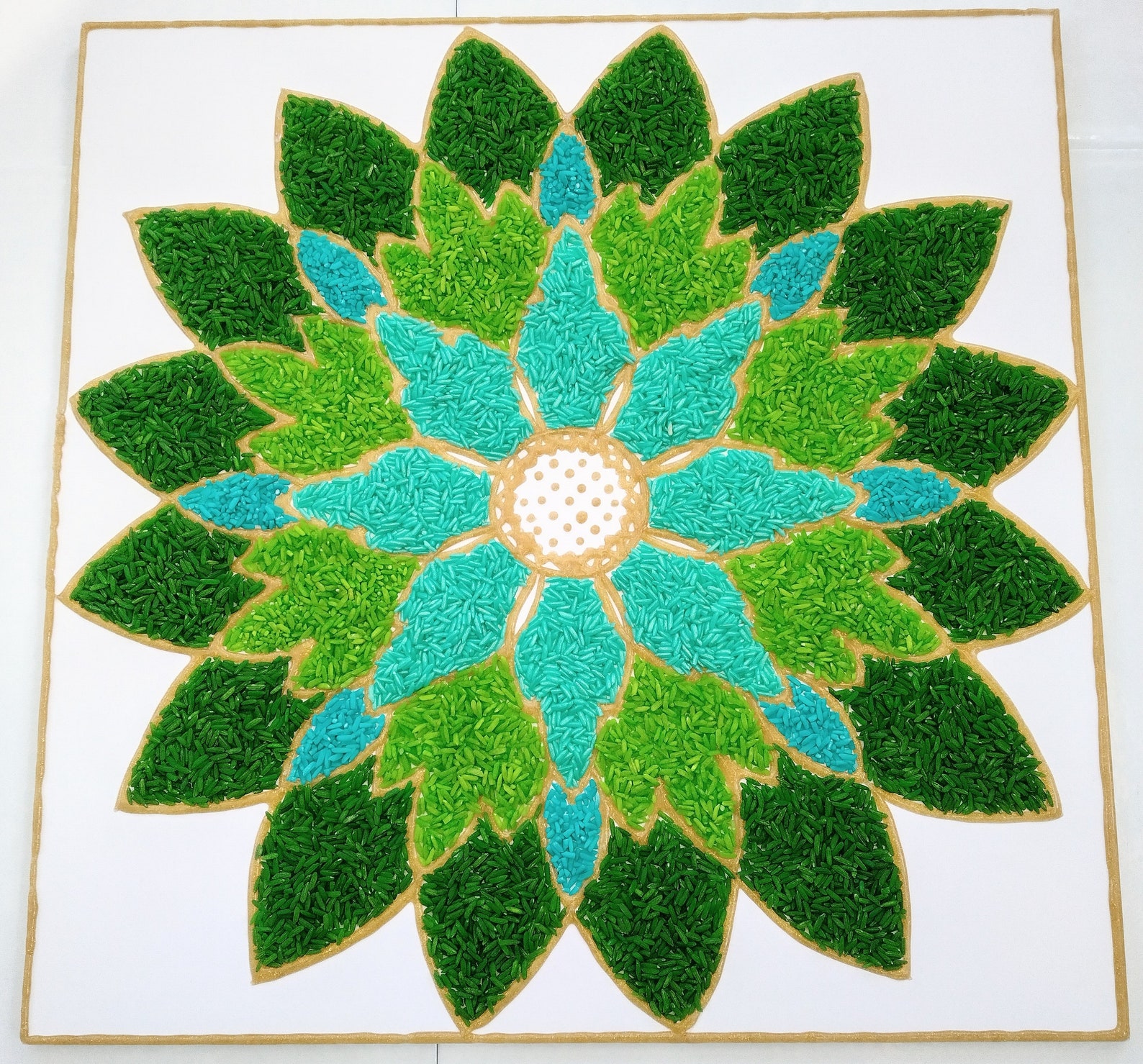 Gulab Rangoli Maiyan Board - 24x24 Inch Indian Wedding Decor Plastic Stencil For Rice/Powder Art