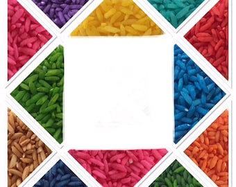 Borduurbord boordmotief | Punjabi-bruiloftaccessoires | Viaah | Rangoli | Gekleurde rijst | Desi | Haldi | Vatna | Handgemaakt in het Verenigd Koninkrijk