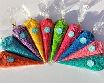 Pack of 10 Vibrant Colours | Coloured Rice | Wedding Accessories | Rangoli | Maiyan Board | Haldi Ceremony | Arts & Crafts | Sensory Play